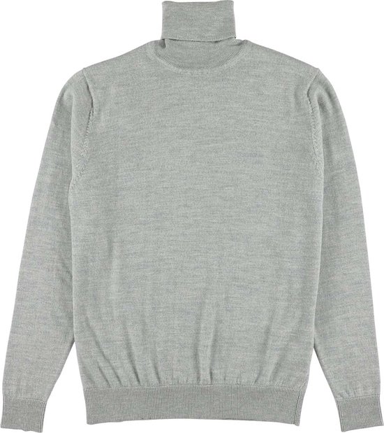 Osborne Knitwear Trui met rolkraag - Merino wol - Light Grey - 2XL