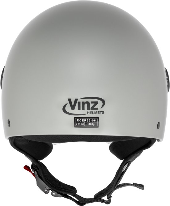 VINZ Duoro Jethelm met Vizier / Scooter Helm / Snorscooterhelm Mat