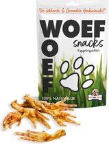 Woef Woef Snacks Hondensnacks Kippenpoten - 2.00 KG - Verwensnacks Hondensnoepjes - Gedroogd vlees - Kip - vanaf 3 maanden - Geen toevoegingen