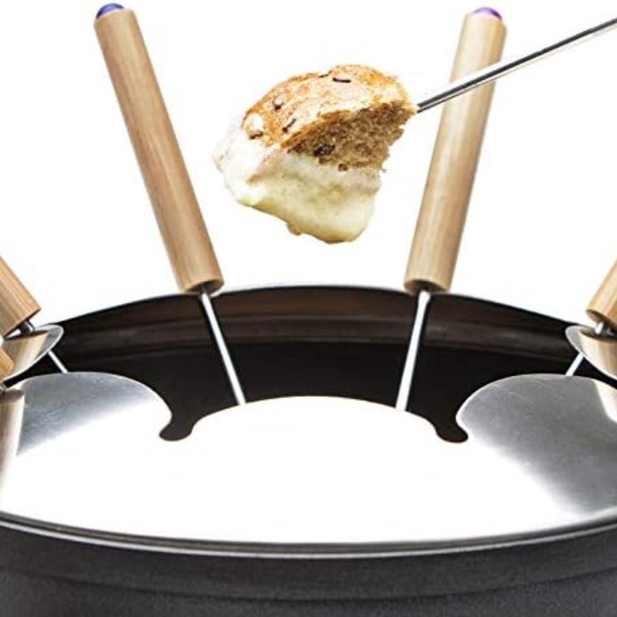 Kaasfondue Set - Kaasfondue Pan - Kaasfondue Pan Aardewerk - 1,5L - Zwart – foto 2