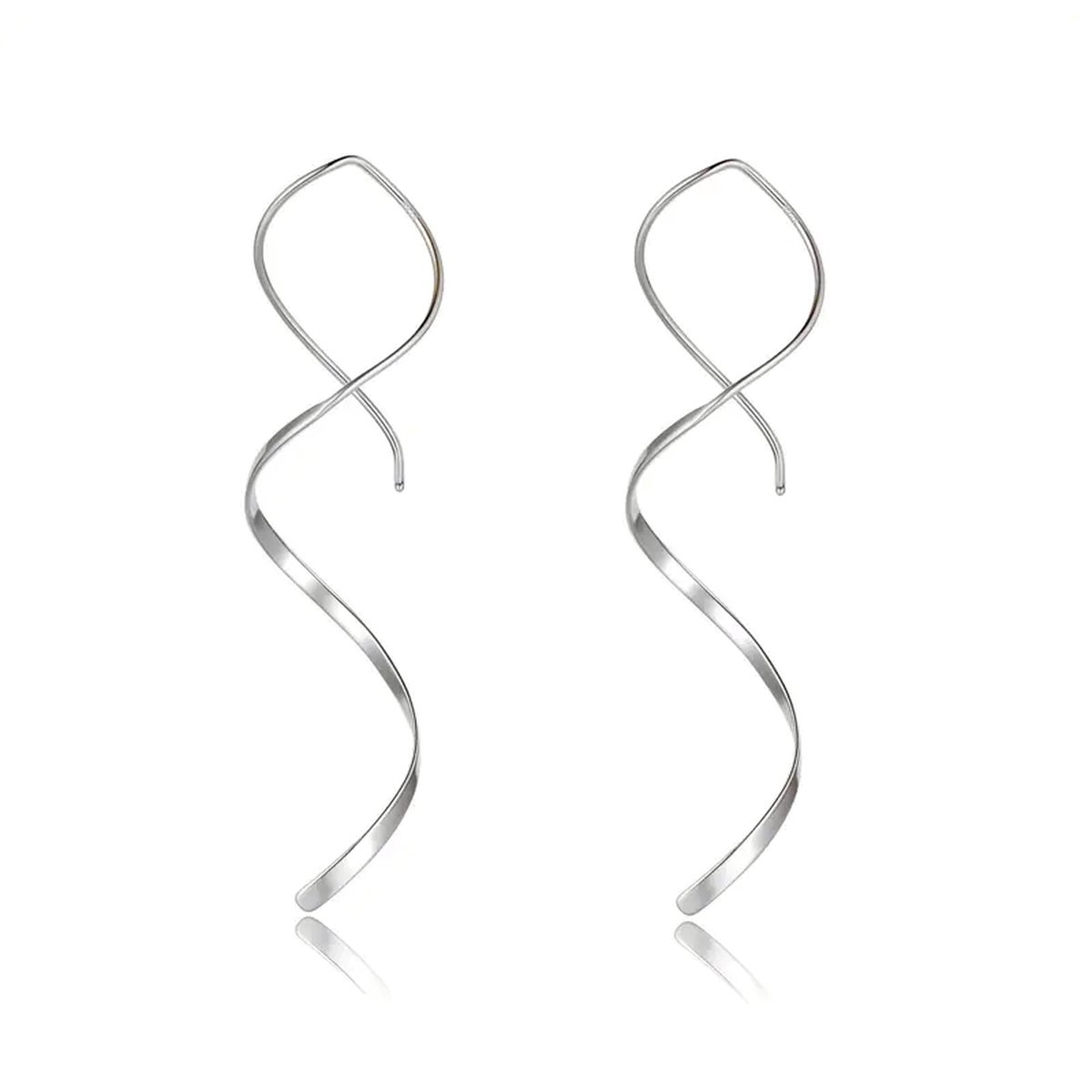 Silver Plated Spiral Threader Earrings