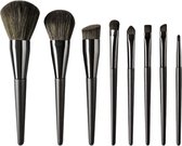 YUBBI Professionele Make Up Kwasten - Gezichtsborstels - 8 delige Kwastenset - Visagie - Zwart - 8 Stuks - Allround Makeup Brush Set