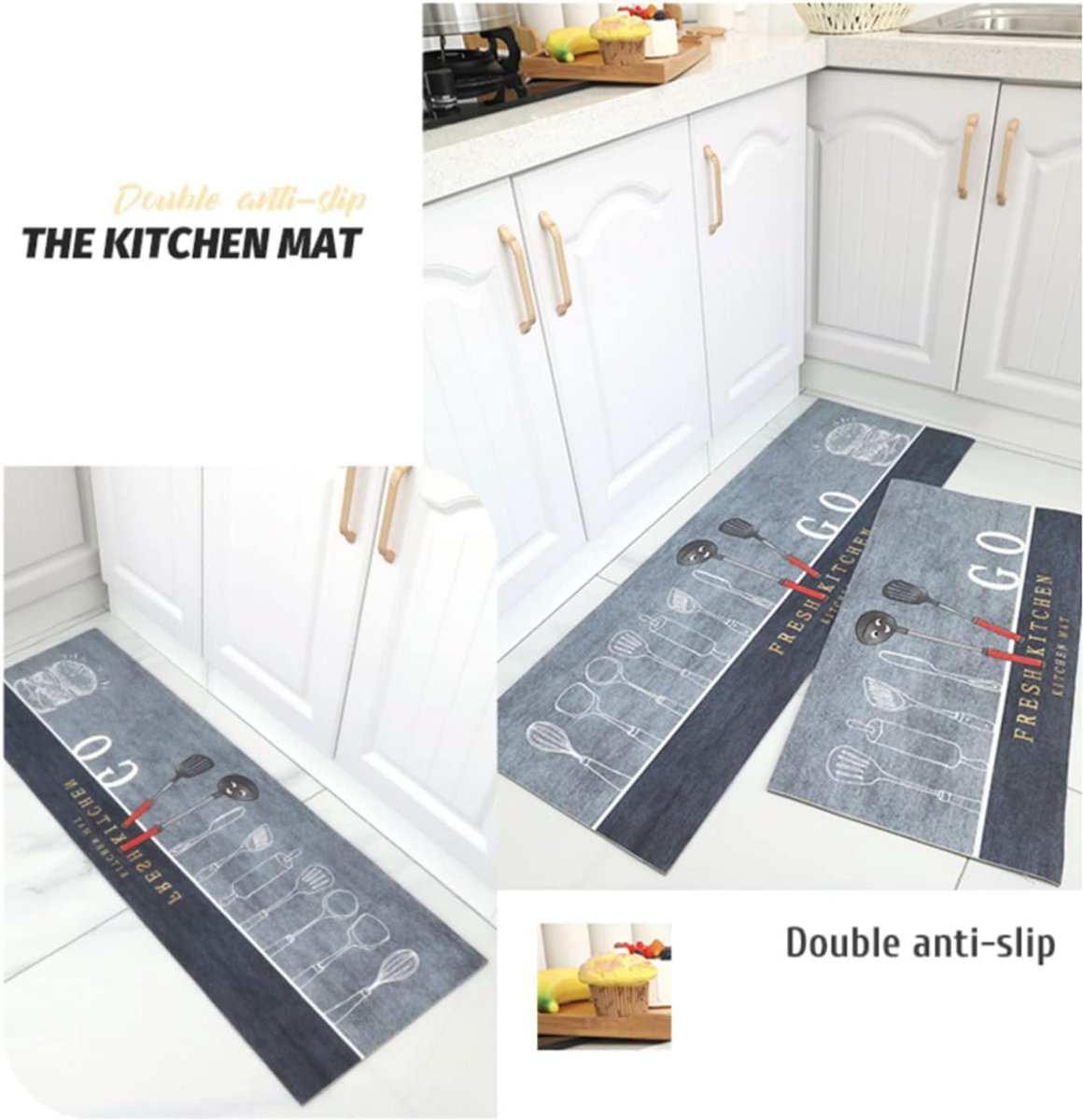 OLIVO.shop JOKE Keukenloper antislip, wasbaar, vlekafstotende rubberen mat, moderne loper, spoor perfecte pasvorm, roze, 50 x 210 cm, roze OLIVO.shop JOKE Keukenloper antislip, wasbaar, vlekafstotende rubberen mat, moderne loper, spoor perfecte pasvorm, roze, 50 x 210 cm, roze