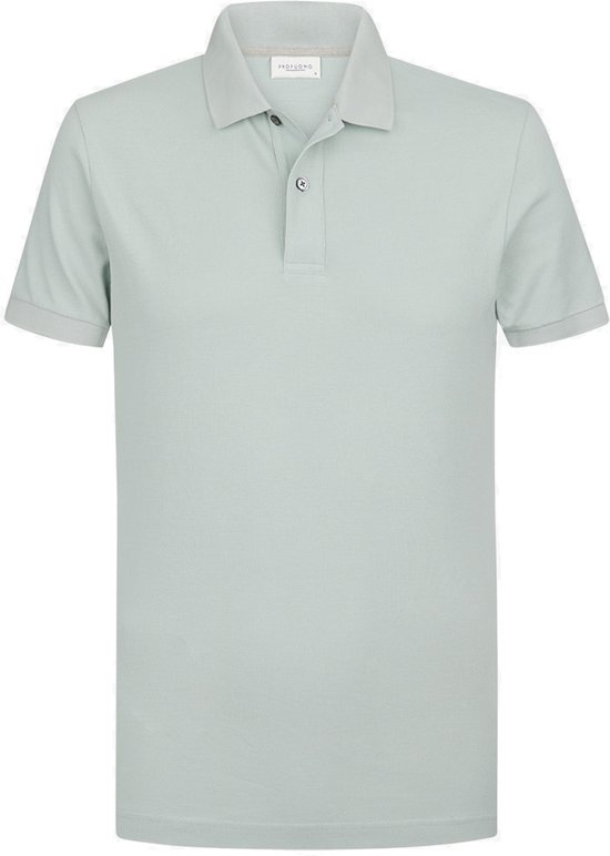 Profuomo slim fit heren polo - mintgroen - Maat: M