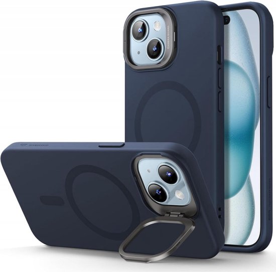 Étui ESR Cloud Soft HaloLock adapté à Apple iPhone 15 Plus | Compatible avec MagSafe et HaloLock | Couverture arrière avec support de rangement | Silicone souple | Noir