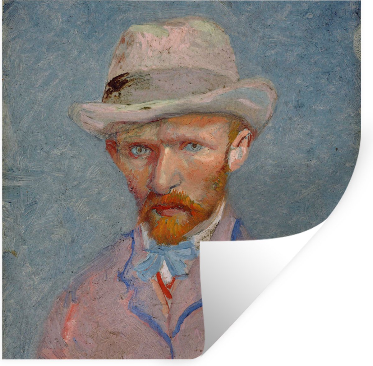 Muurstickers - Sticker Folie - Zelfportret - Vincent van Gogh - 100x100 cm - Plakfolie - M