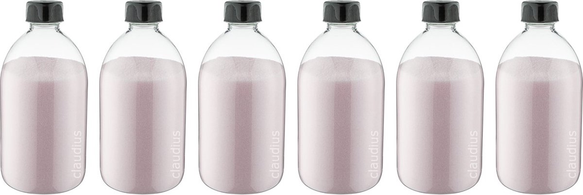 Goedkoopste Scrubzout Rozen - 650 gram - Fles met zwarte dop - set van 6 stuks - Hydraterende Lichaamsscrub