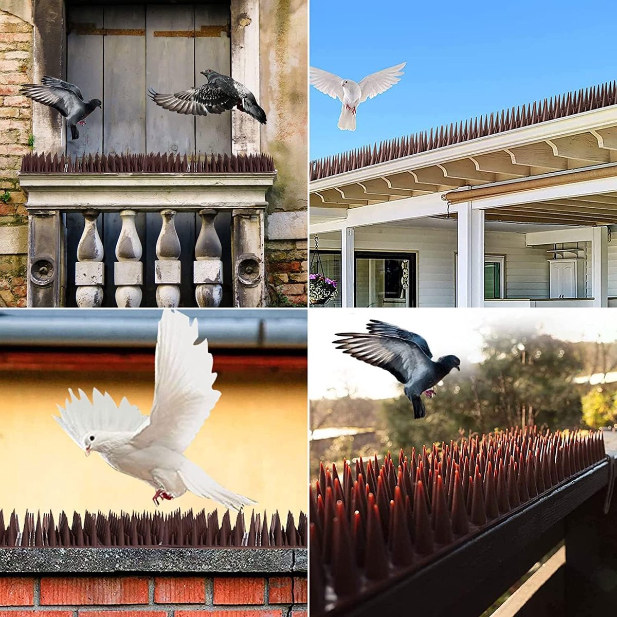 hoge stekels voor balkon - Duivenwerende spikes - omheiningen en dak / Duivenafweer - katten tegengaan \ dieren afweer - vogelafschrikmiddelen_5.1m