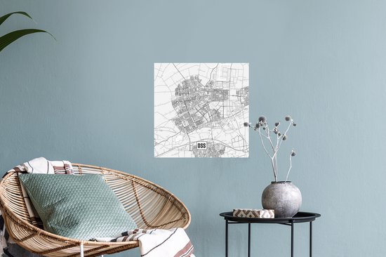 Stickers muraux - Plan de la ville d'Oss - 30x30 cm - Feuille adhésive - Carte