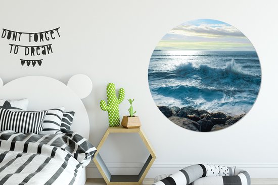 WallCircle - Cercle mural ⌀ 140 - Mer - Pierres - Soleil - Tableaux ronds salon - Assiette murale ronde - Décoration murale cercle - Décoration chambre intérieur - Décoration murale murale cercle - Accessoires de maison