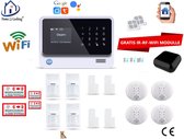 Home-Locking draadloos smart alarmsysteem wifi,gprs,sms en kan werken met spraakgestuurde apps. AC05-2