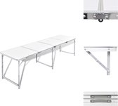 vidaXL Table de camping pliante - 240x60x70/62/55 cm - Légère - Capacité de charge 30-50 kg - Cadre en aluminium - Plateau en MDF - Accessoire chaise de camping
