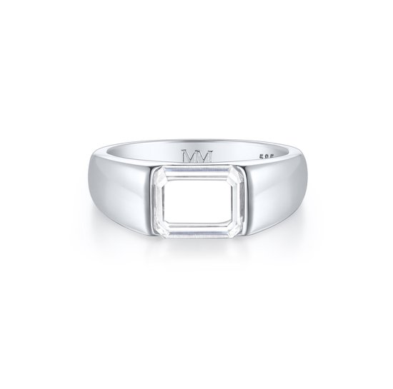 Portraitix - 14k Witgouden Heren Portrait Geslepen Moissanite Ring