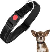 Nobleza hondenhalsband - Zwarte halsband - XS - halsband met veiligheidssluiting - zwemhalsband - reflecterende halsband