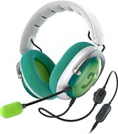 Teufel ZOLA | Casque supra-auriculaire filaire avec microphone pour jeux, musique et bureau à domicile, son surround binaural 7.1 - Gris clair sarcelle et citron vert