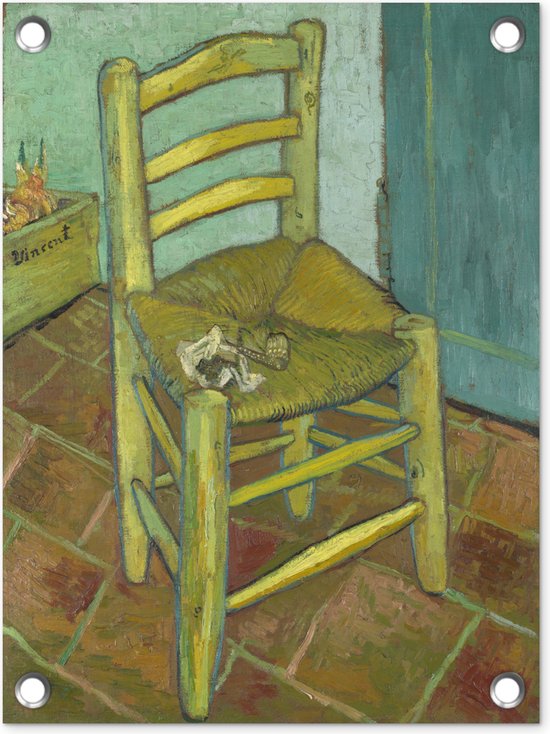 Tuin decoratie Vincents stoel - Vincent van Gogh - 30x40 cm - Tuindoek - Buitenposter