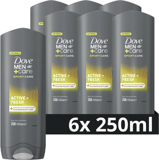 Dove Men+Care Sport Active Fresh Douchegel - 6 x 250 ml - Voordeelverpakking