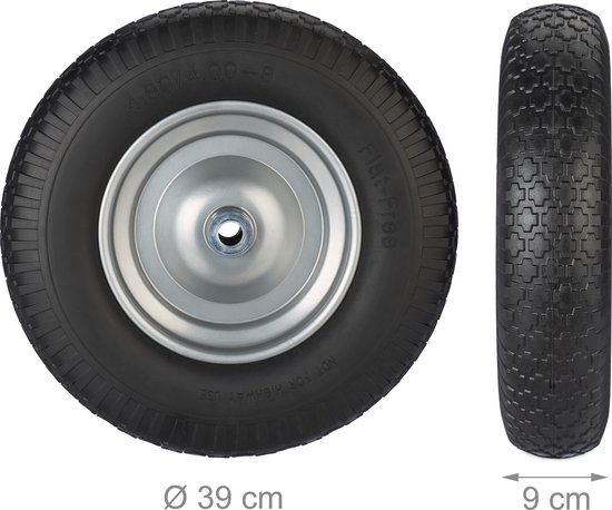 kruiwagenwiel 4.00-8 - massief rubber - stalen velg - lekvrij - 100 kg - zwart-grijs van Strex — afbeelding 2