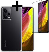 Coque pour Xiaomi Redmi Note 12 Pro Plus Coque en Siliconen avec Protecteur d'écran - Coque pour Xiaomi Redmi Note 12 Pro Plus Coque Siliconen - Transparent