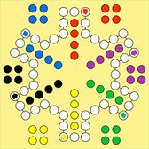 Meubelsticker Ludo spel - om van een tafeltje een Ludo spelbord te maken - 55x55 cm - inclusief spelstukken - 6 spelers