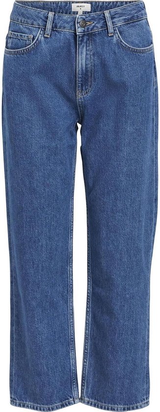 Object Sava MW Cropped Jeans Medium Blue Denim
