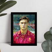 Francesco Totti Kunst - Gedrukte handtekening - 10 x 15 cm - In Klassiek Zwart Frame - AS Roma - Voetbal - Poster Ingelijst - Serie A - Rookie