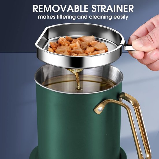 VEVOR Collecte Gebruikte olie en vet, 37,8 l, olieopvangvat voor friteuse, van koolstofstaal, oliecontainer met deksel, vergrendelingsklemmen, filterzak voor keuken, blauw