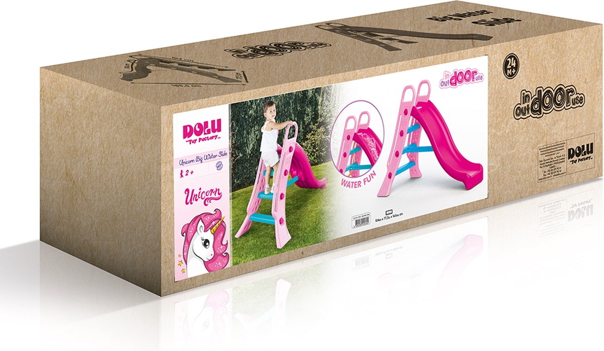 Dolu Unicorn XL Waterglijbaan - Losse Glijbaan Peuter - Roze - Binnen & Buiten — afbeelding 6