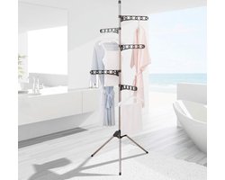 Inklapbaar Droogrek met Verstelbare Hangers - Ruimtebesparend Kledingrek voor Overhemden, Jassen en Hoeden