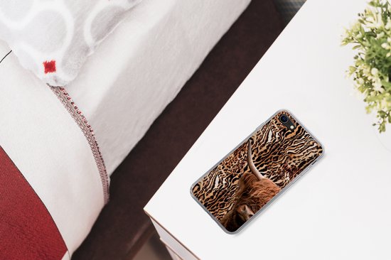 Coque iPhone 7 - Highlander écossais - Vache - Imprimé panthère - Siliconen