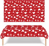 Valentijn Decoratie Tafelkleed Hartjes tafel Kleed Feest Versiering Rood Huwelijks Decoratie 137*274 cm - 1 Stuk