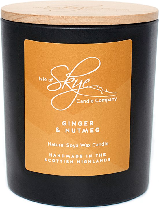 Geurkaars Gember en Nootmuskaat Large - 45 uur - Sojawas - Isle of Skye Candle