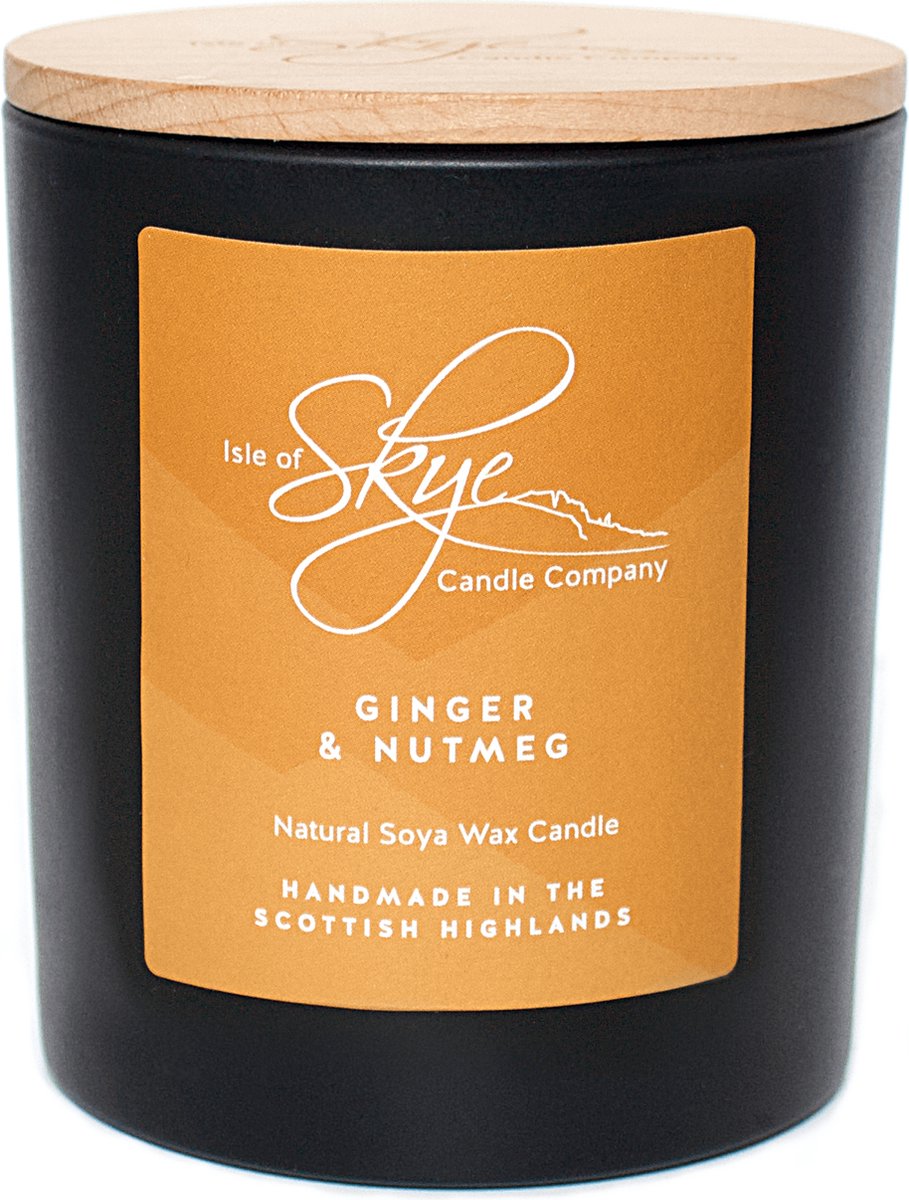 Geurkaars Gember en Nootmuskaat Large - 45 uur - Sojawas - Isle of Skye Candle
