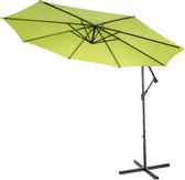Acerra zweefparasol, parasol, Ø 3m kantelbaar, polyester/staal 11kg ~ green-lemon met voet