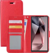 Hoes Geschikt voor Samsung S24 Ultra Hoesje Book Case Hoes Flip Cover Wallet Bookcase - Rood.