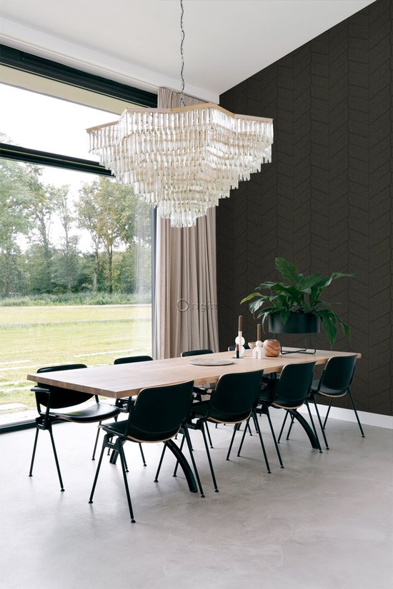 Origin Wallcoverings behang tegelmotief met slangenprint donkerbruin ...