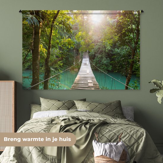 KnSam Wanddoek, Boom Meer 300 x 256 cm Wandtapijt Groen in Polyester, Natuur Landschap Wandtapijt Wandkleden met Kunst Natuur Home Decoraties