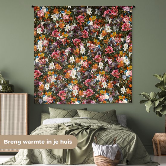 Tapisserie - Fleurs - Arc-en-ciel - Art - Maîtres anciens - Tapisserie - Tapisserie - Katoen - Décoration de la maison - 180x180 cm - Chambre à coucher - Tissu mural - Tapisserie murale - Décoration murale - Tapisseries