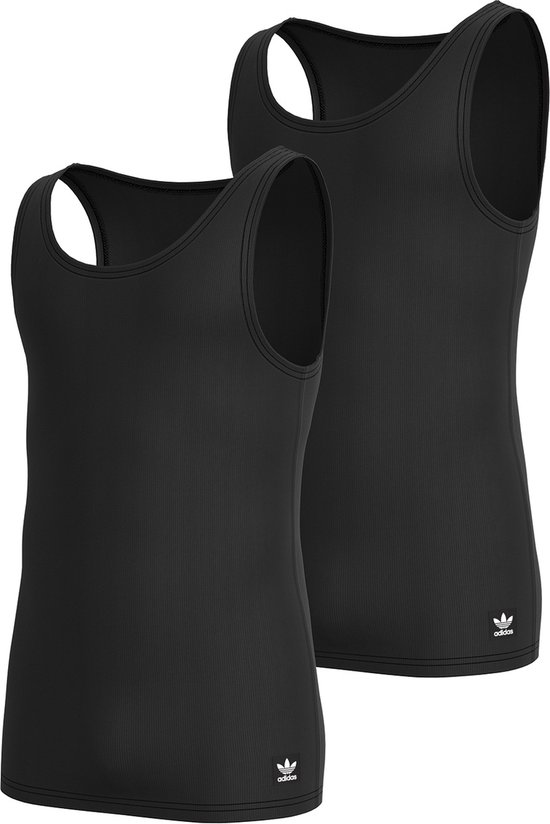 Adidas Originals Tank Top (2PK) Heren Onderhemd - zwart - Maat S