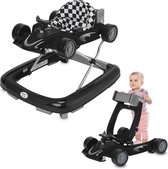 ib style® Loopstoel Babywalker - Baby Loopwagen - Looptrainer - 2-in-1 Racer - Hoogte verstelbaar - Met Geluidseffecten - Little Speedster - Zwart