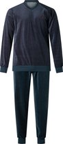 Heren pyjama Gentlemen velours 114245 warme winter pyjama met v-hals maat L