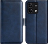 Xiaomi Redmi Note 13 5G Hoesje - MobyDefend Luxe Wallet Book Case (Sluiting Zijkant) - Blauw - GSM Hoesje - Telefoonhoesje Geschikt Voor Xiaomi Redmi Note 13 5G