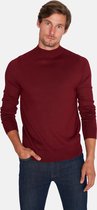 Mario Russo - Heren Sweaters Turtle Neck Trui Bordeaux - Rood - Maat XXL