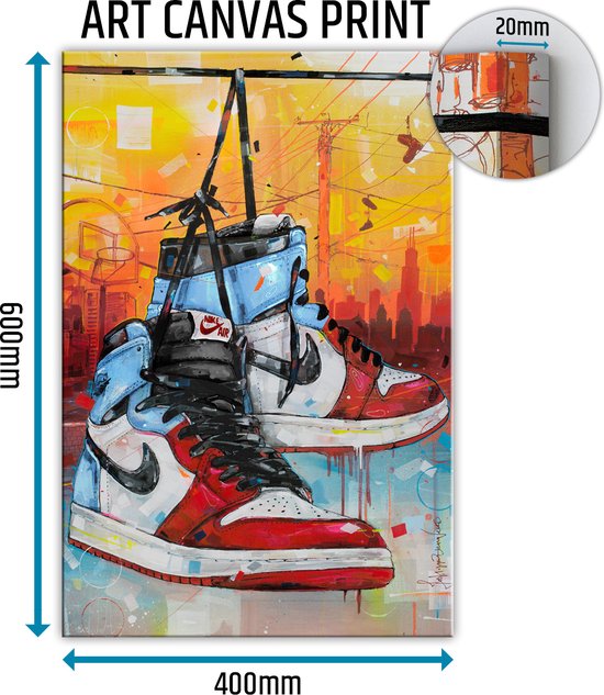 Sneaker canvas powerlines fearless Chicago 40x60 cm