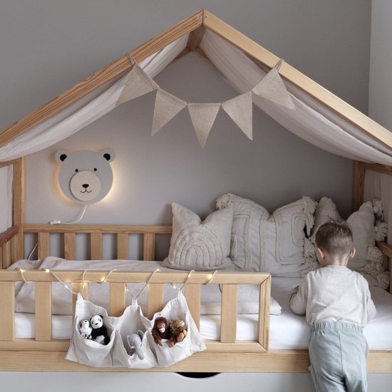 Houten wandlamp kinderkamer | Teddy - beige | toddie.nl