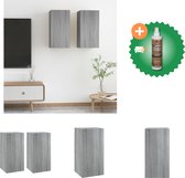 vidaXL Tv-meubelen 2 st 30-5x30x60 cm bewerkt hout grijs sonoma eiken - Kast - Inclusief Houtreiniger en verfrisser