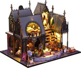 Premium Miniatuur XXL bouwpakket (Met muziekdoos)- DIY Luna's magische huis model- Met muziekdoos - Miniatuur bouwpakket-miniatuur poppenhuis-houten modelbouw-Met LED verlichting- 24x19x20cm- Poppenhuis – Voor 14 jaar +