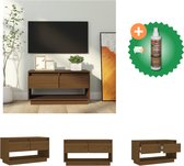 vidaXL Tv-meubel 74x34x40 cm massief grenenhout honingbruin - Kast - Inclusief Houtreiniger en verfrisser