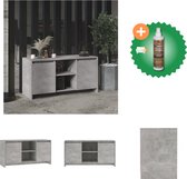 vidaXL Tv-meubel 102x37-5x52-5 cm spaanplaat betongrijs - Kast - Inclusief Houtreiniger en verfrisser