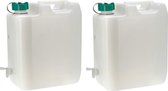 2x Grote water jerrycans met kraantje 35 liter - watertank / waterreservoir voor de camping / sportveld